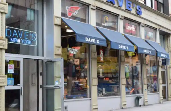 Façade Dave's New-York, magasin de vêtements