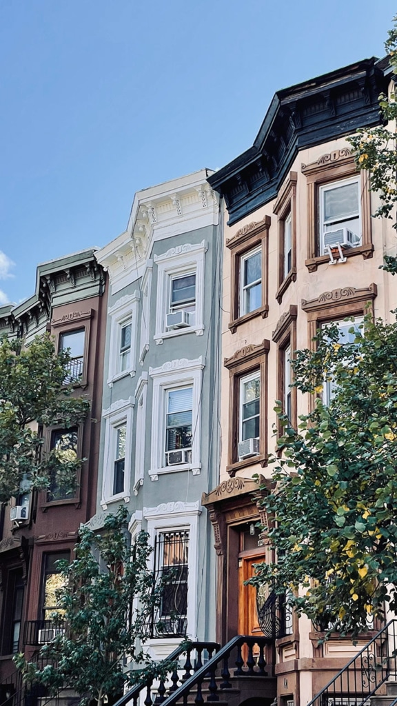 Brownstones colorés de Park Slope