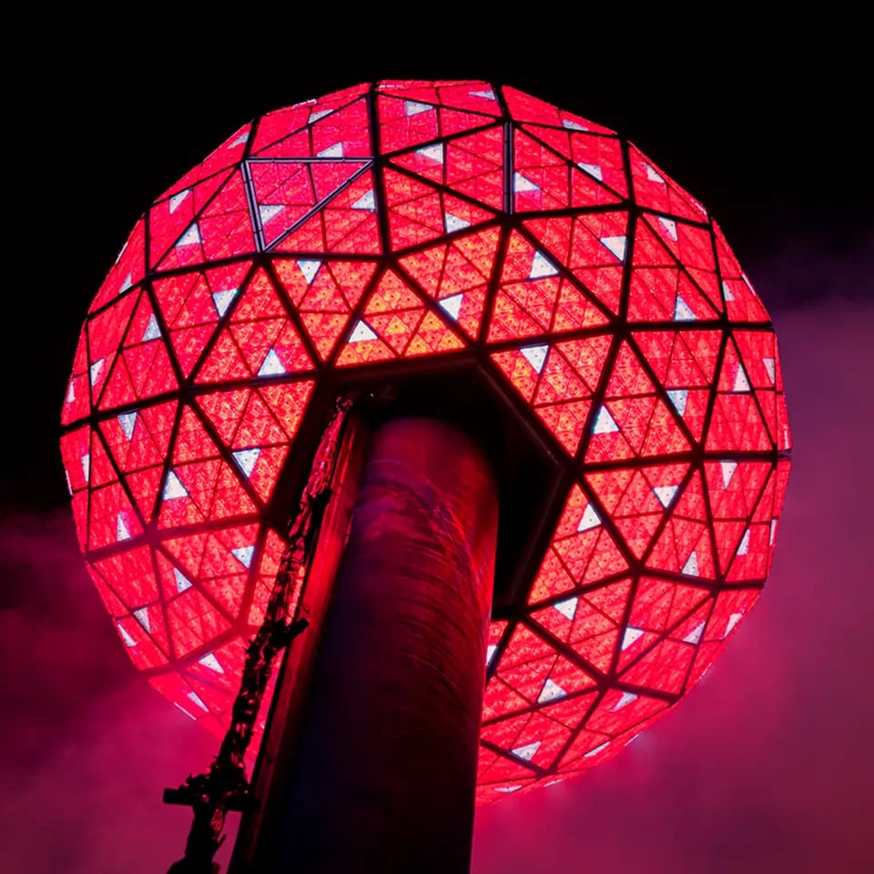 Boule horaire visible depuis le One Times Square à New York
