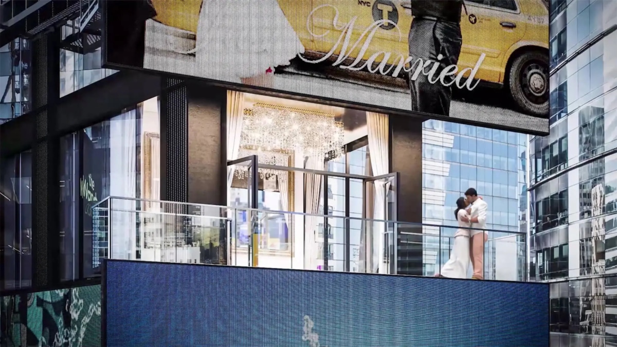 Demande en mariage au One Times Square