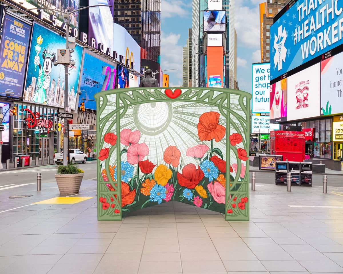 Installation pour la Saint Valentin à Times Square
