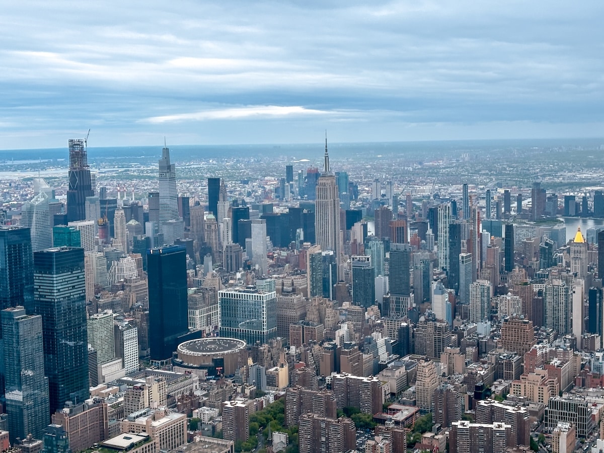 Vue de New York depuis un hélicoptère