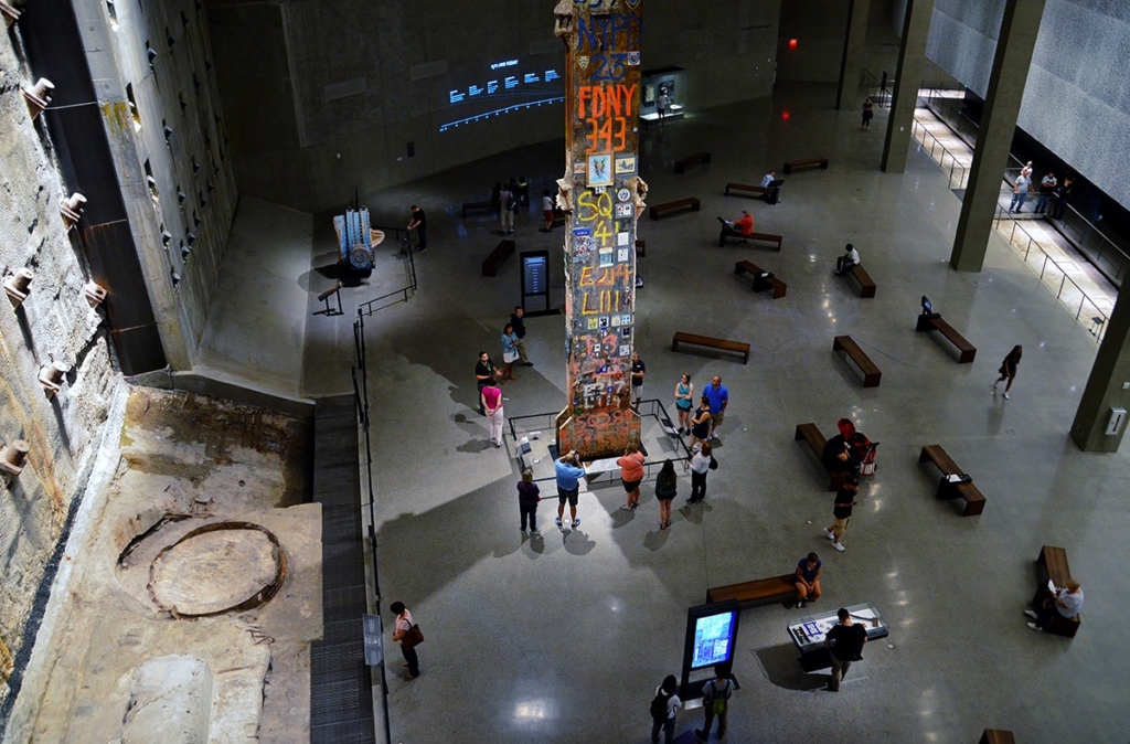 Pilier du World Trade Center au Musée du 11 Septembre