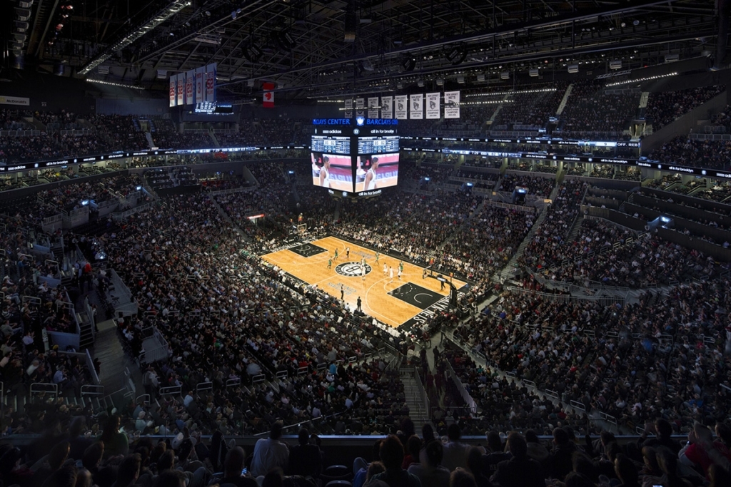 Vue intérieure du Barclays Center, Brooklyn Nets
