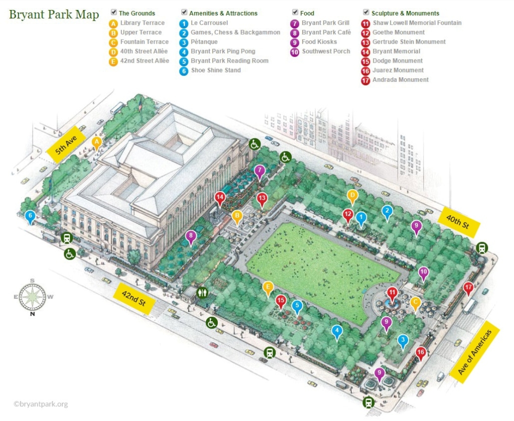 Bryant Park à New York : la verdure au milieu des gratte-ciels