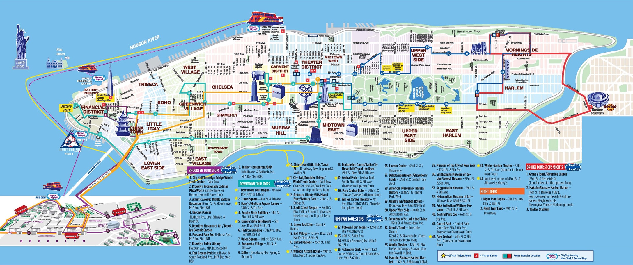 carte touristique de new york