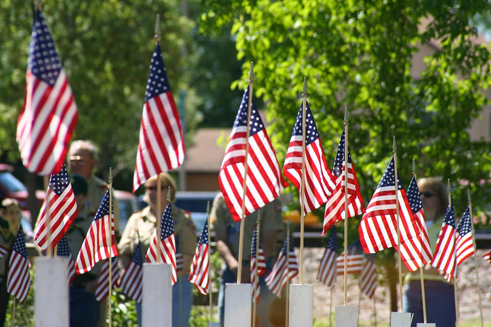 Les drapeaux du Memorial Day à New York