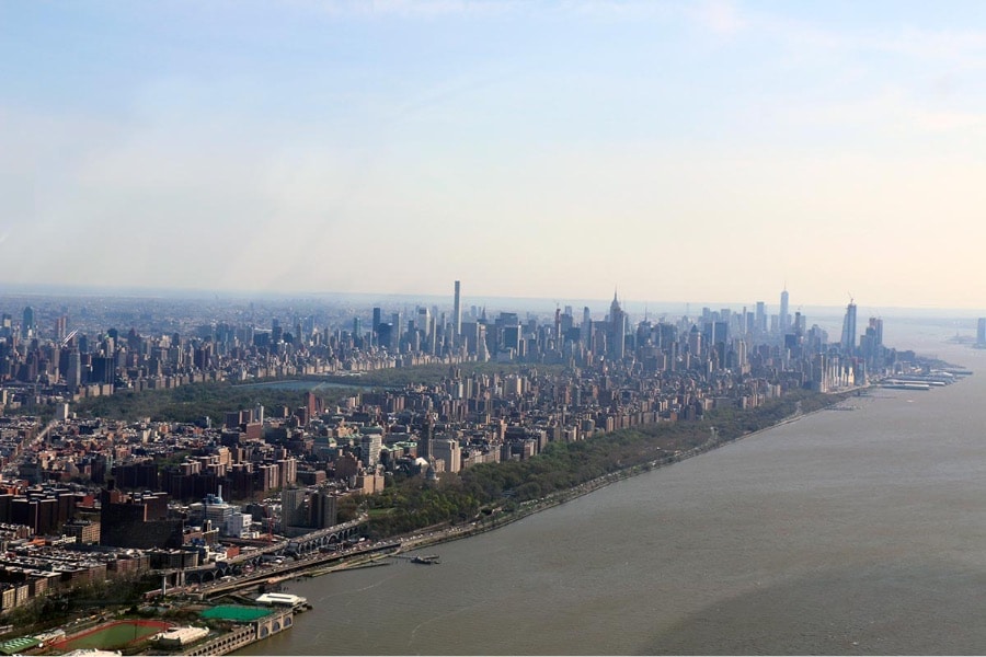 Survol de Manhattan en hélicoptère - Vue de Central Park