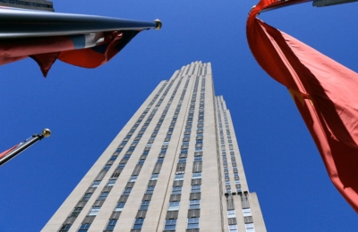 Gratte-ciel Top of the Rock vu d'en bas