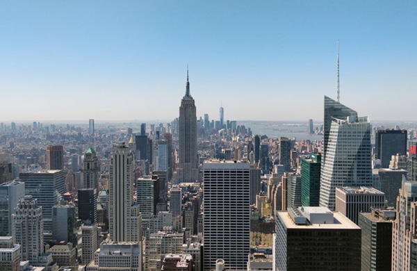 Vue sur l'Empire State Building du Top of the Rock