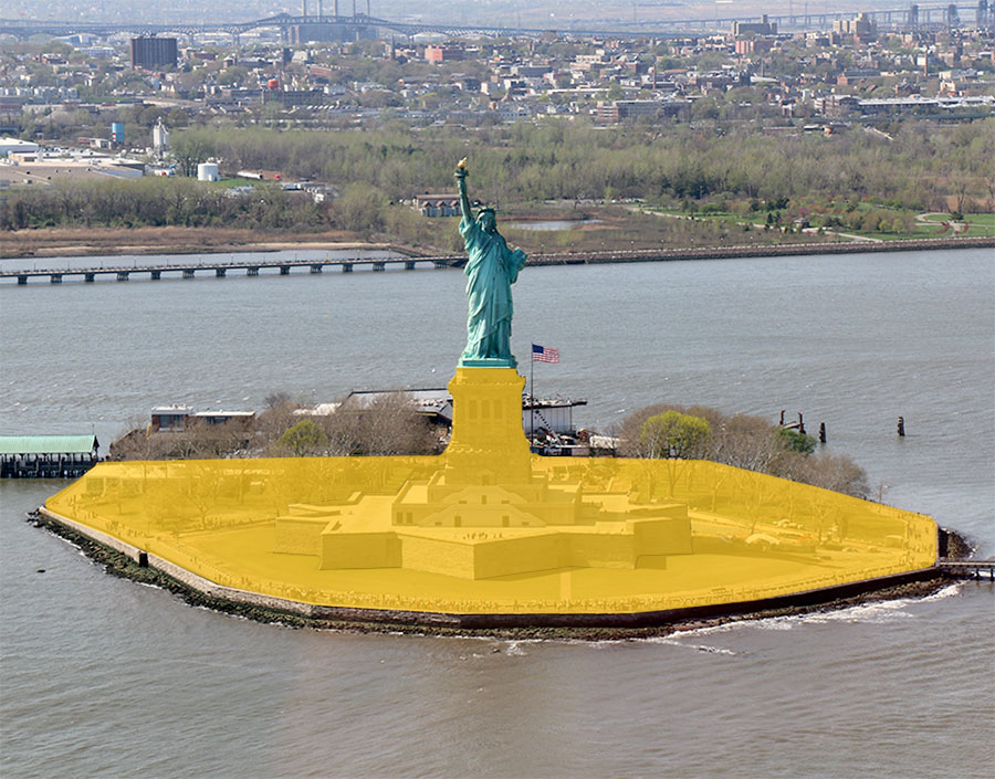 Accès au piédestal de la Statue de la Liberté à New York