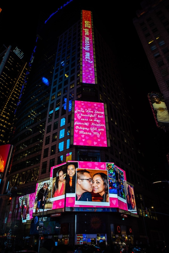 Demande de mariage sur Times Square