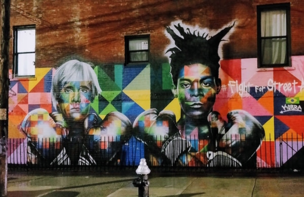 Street art de Jean-Michel Basquiat et Andy Warhol à New York