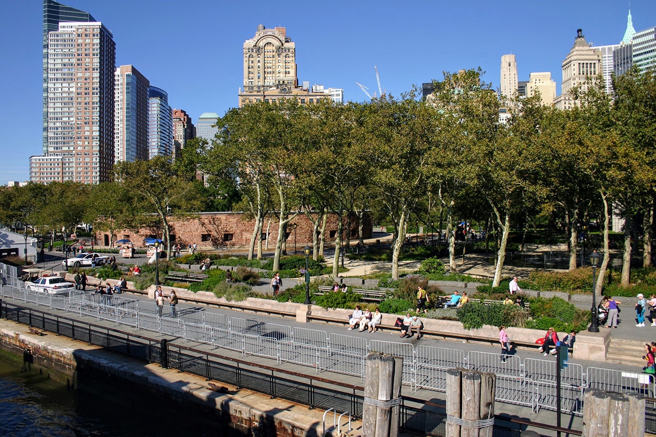 vue Battery Park NYC, endroit paisible Manhattan